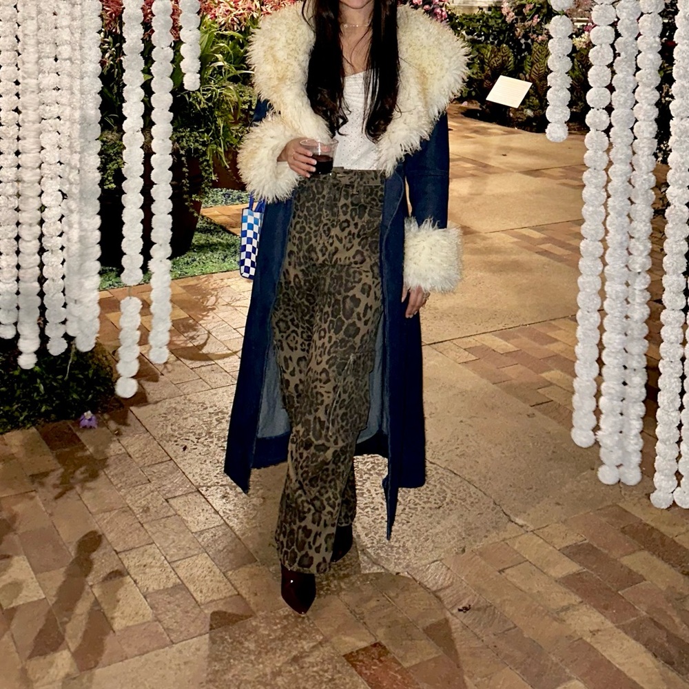 Elegant Jean and Cream Women's Coat